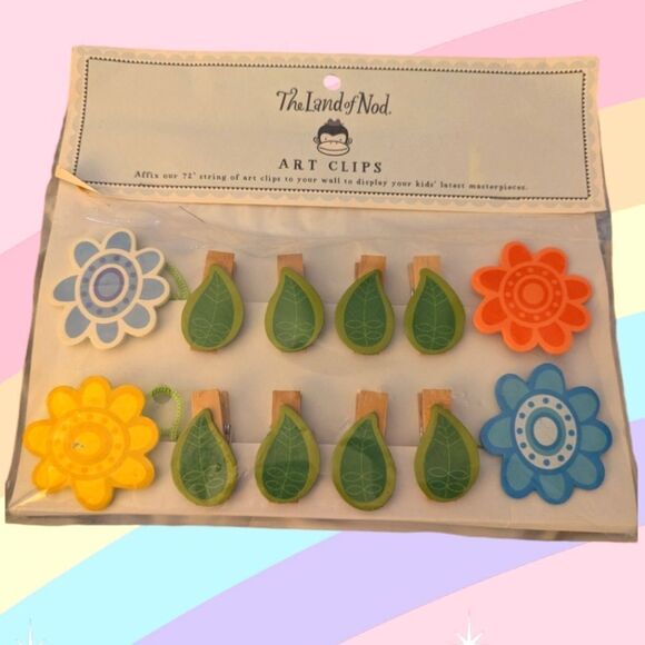 Land of Nod kids‎ flower art clips NIP - Picture 1 of 7